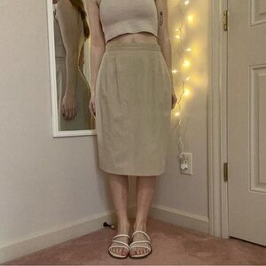 Vintage Tan Pencil Skirt